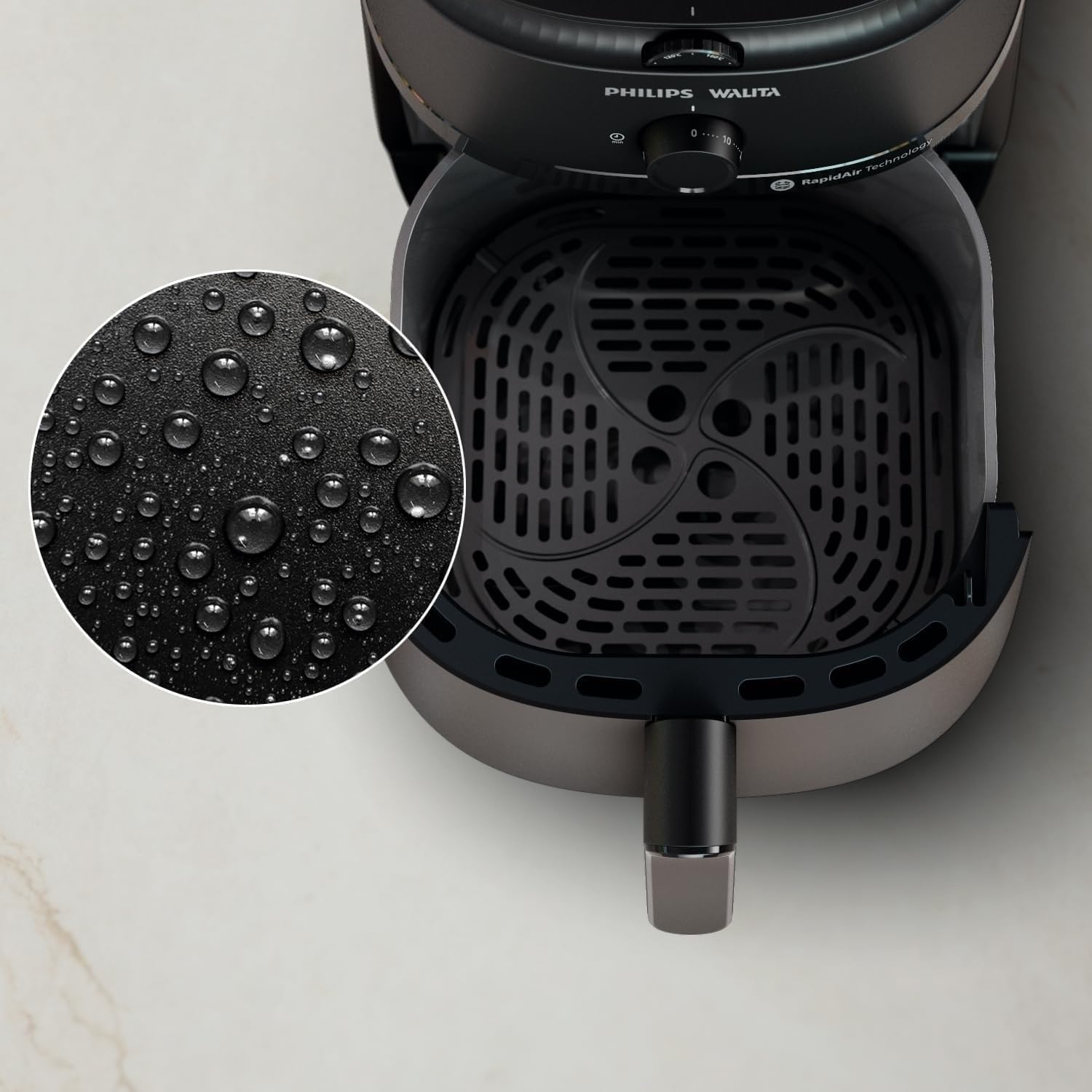 Philips Walita Fritadeira Airfryer Série 1000 XL - 6,2 litros, Tecnologia RapidAir, 12 Modos de Preparo, Até 90% Menos Óleo, 2 anos de garantia, Controle Analógico, Preta, 110v (NA130/00)