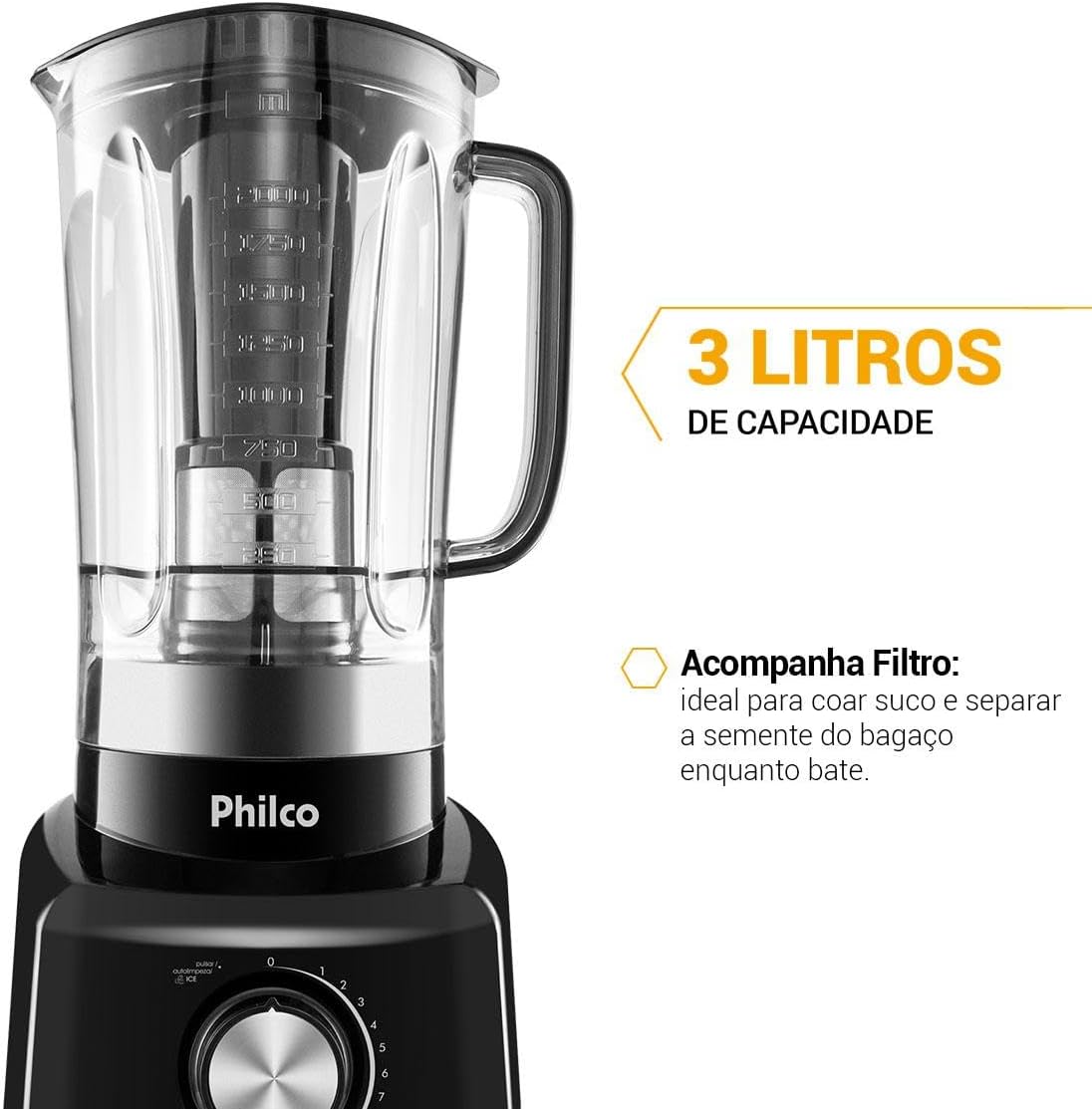 Liquidificador, Ph900, 3L, Preto, 110V, Philco