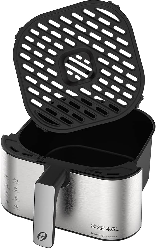 Grill Elétrico sem Óleo com Termostato e Grelha Removível