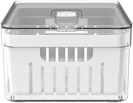 OU OF450NT Organizador de Geladeira com Escorredor Interno, 2,2 L - Caixa Plástica para Legumes, Saladas