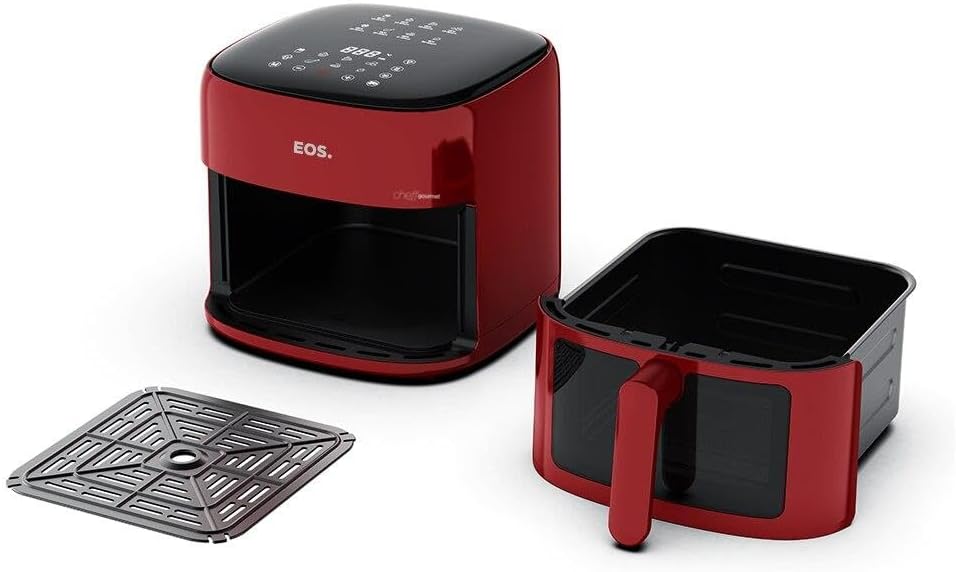 Fritadeira Sem Óleo Air Fryer Eos Chef Gourmet 6.2 Litros Compacta Digital Vermelho Eaf60v 220v