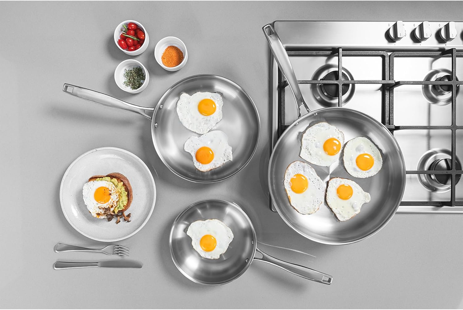 Frigideira Aço Inox Corpo Triplo 30 cm 3,4 Litros