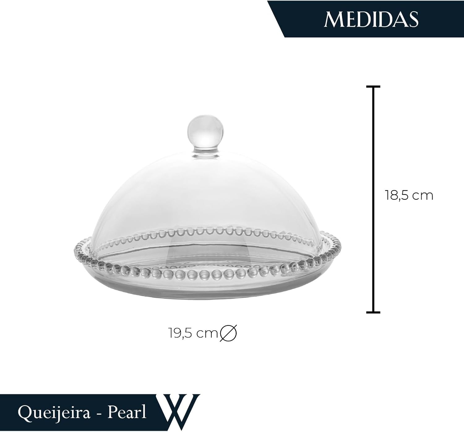 Queijeira Pearl Transparente com Design Sofisticado