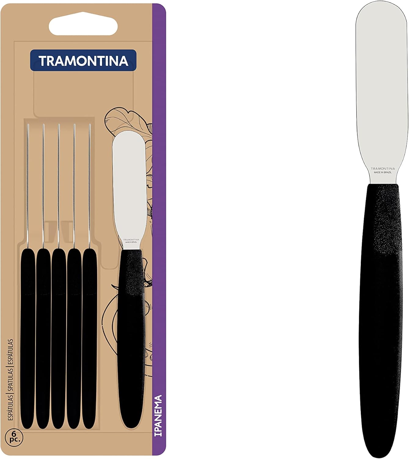 Conjunto de Espátulas para Manteiga Tramontina Ipanema Inox 6 Peças