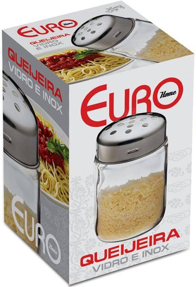 Euro Home - Queijeira de Vidro e Inox com Tampa