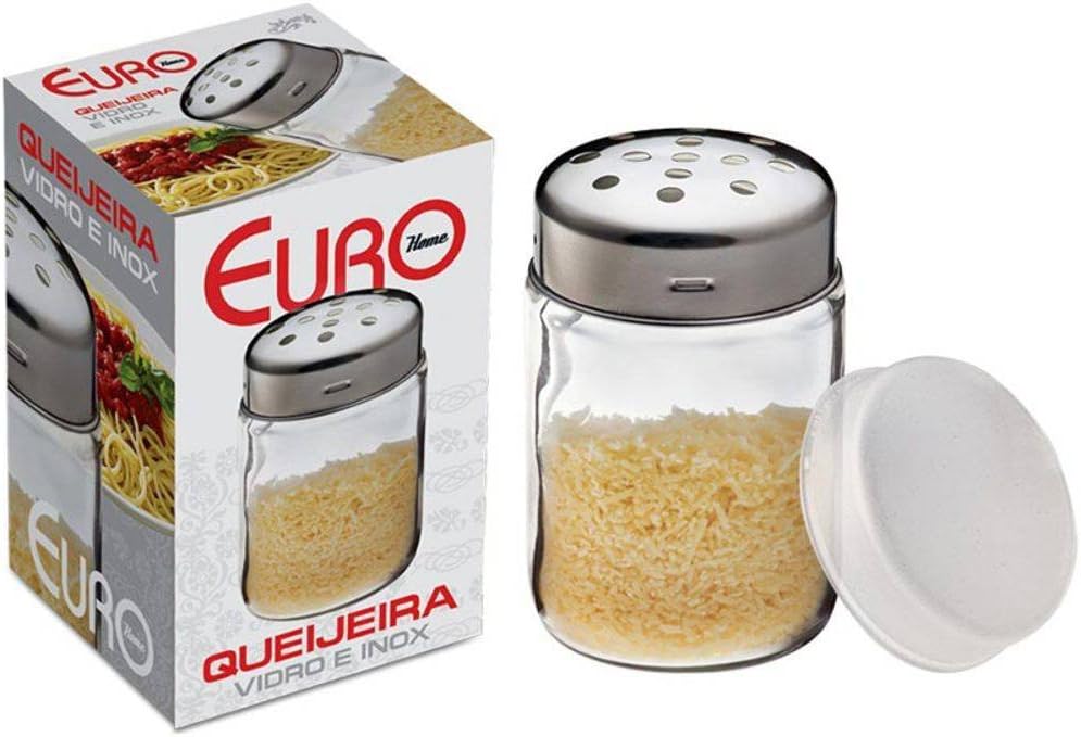 Euro Home - Queijeira de Vidro e Inox com Tampa