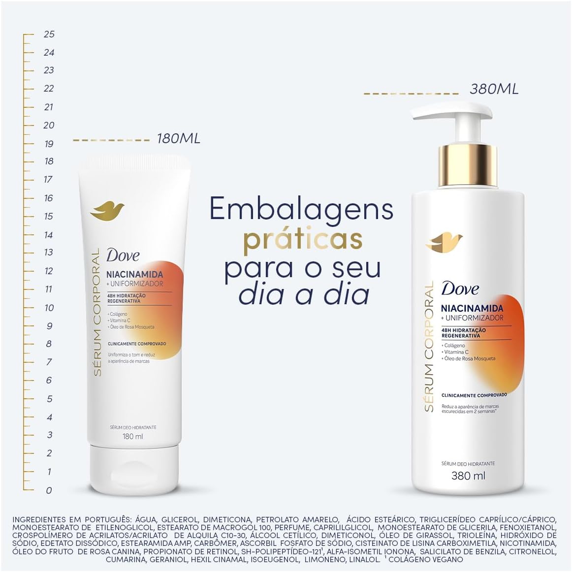 Hidratante Corporal com Niacinamida Uniformizador do Tom da Pele 48h