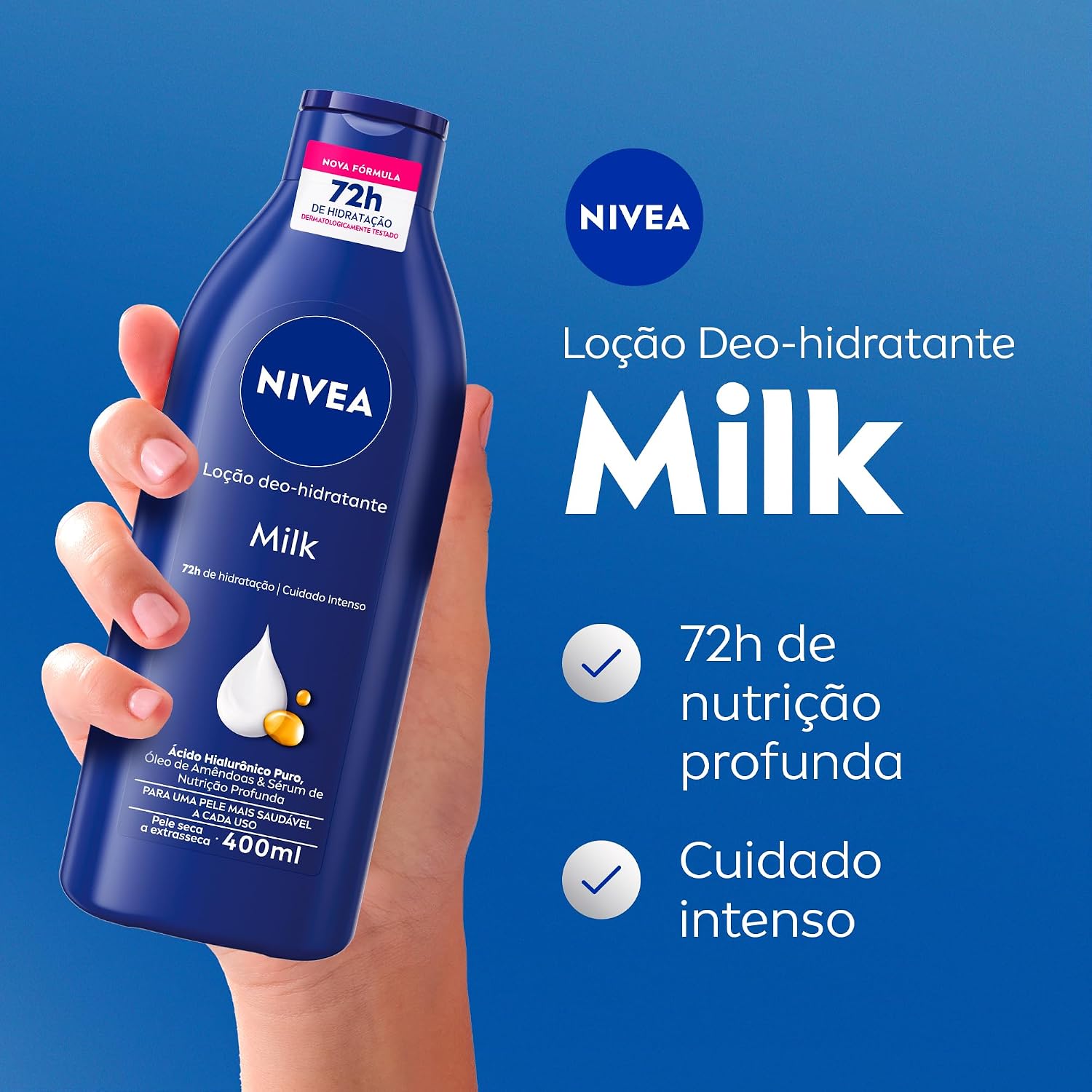 NIVEA Kit Loção Hidratante Milk Pele Seca a Extrasseca 400ml (2 unidades)