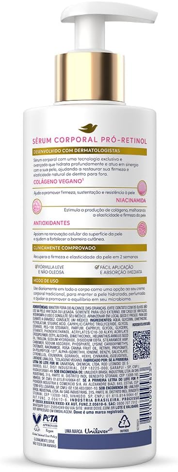 Hidratante Corporal Firmador com Pró-Retinol e Colágeno Vegano 48h