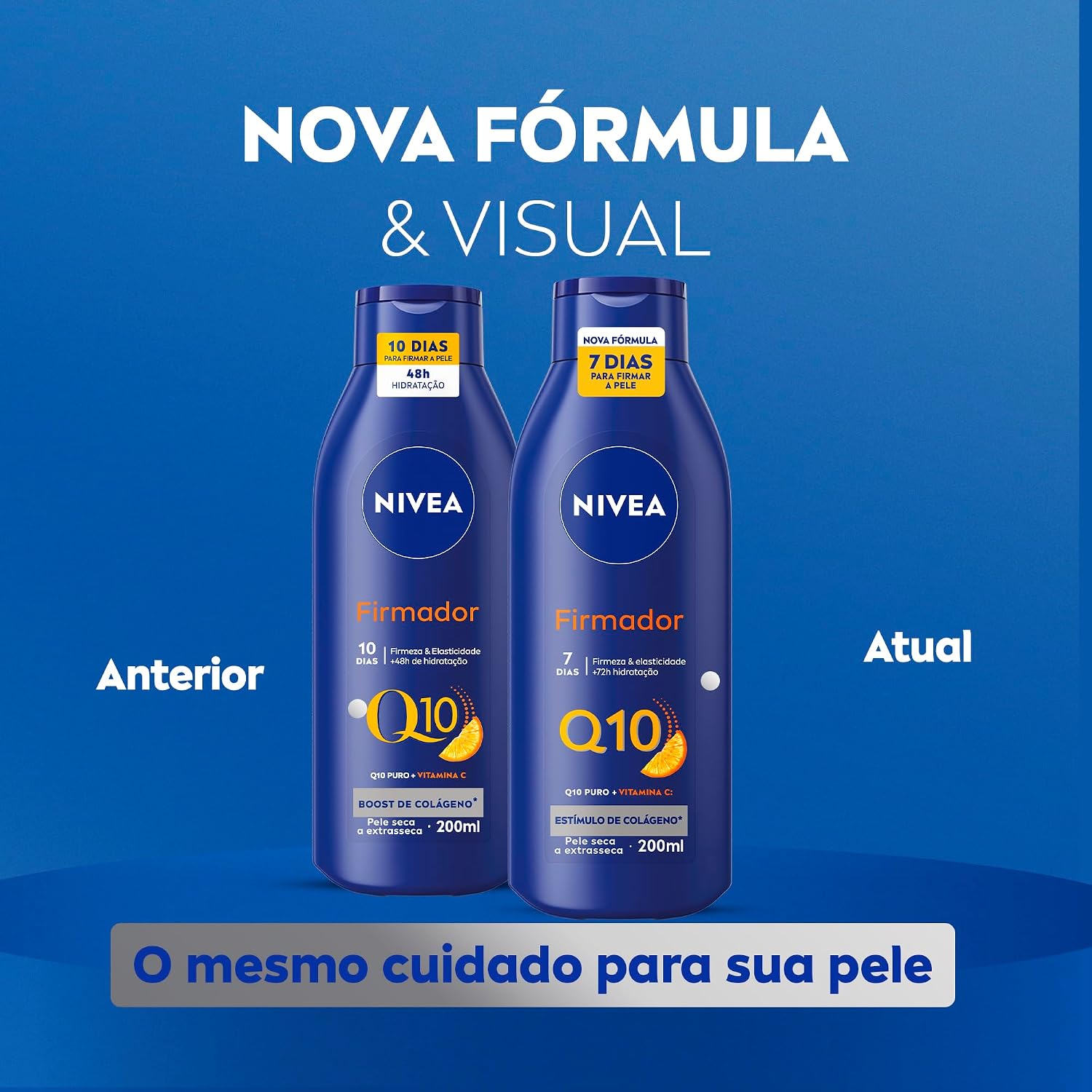 NIVEA Loção Hidratante Firmador Q10 + Vitamina C 400ml, Hidratação Intensa 48h, Pele Firme e Elasticidade, Corporal, Pele Seca e Extrasseca