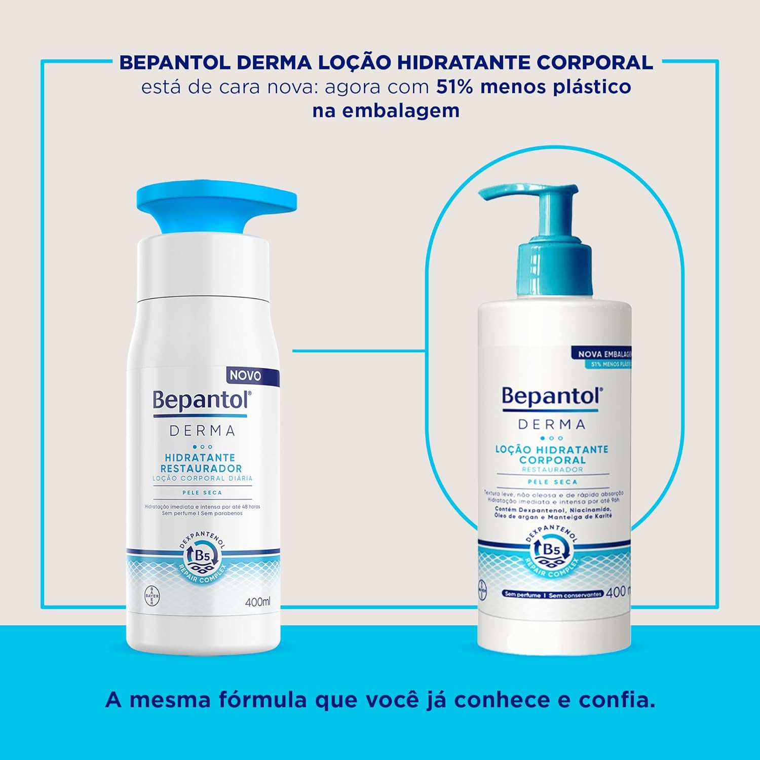 Bepantol Derma Hidratante Corporal, Loção Hidratante e Restauradora para Pele Seca, 400ml