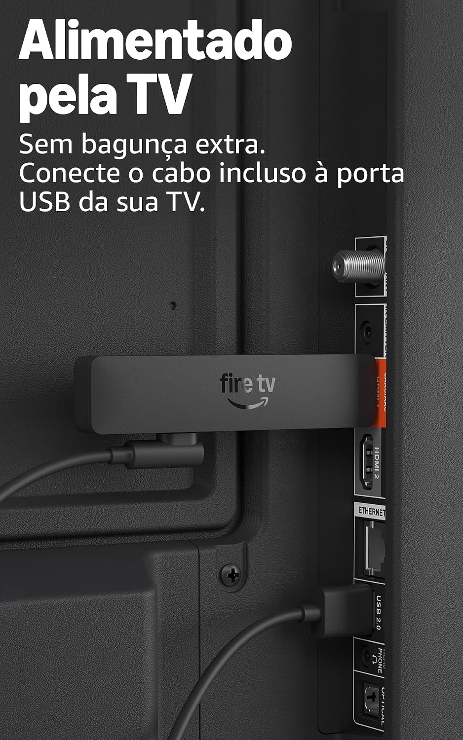Fire TV Stick HD Amazon com Controle Remoto por Voz com Alexa