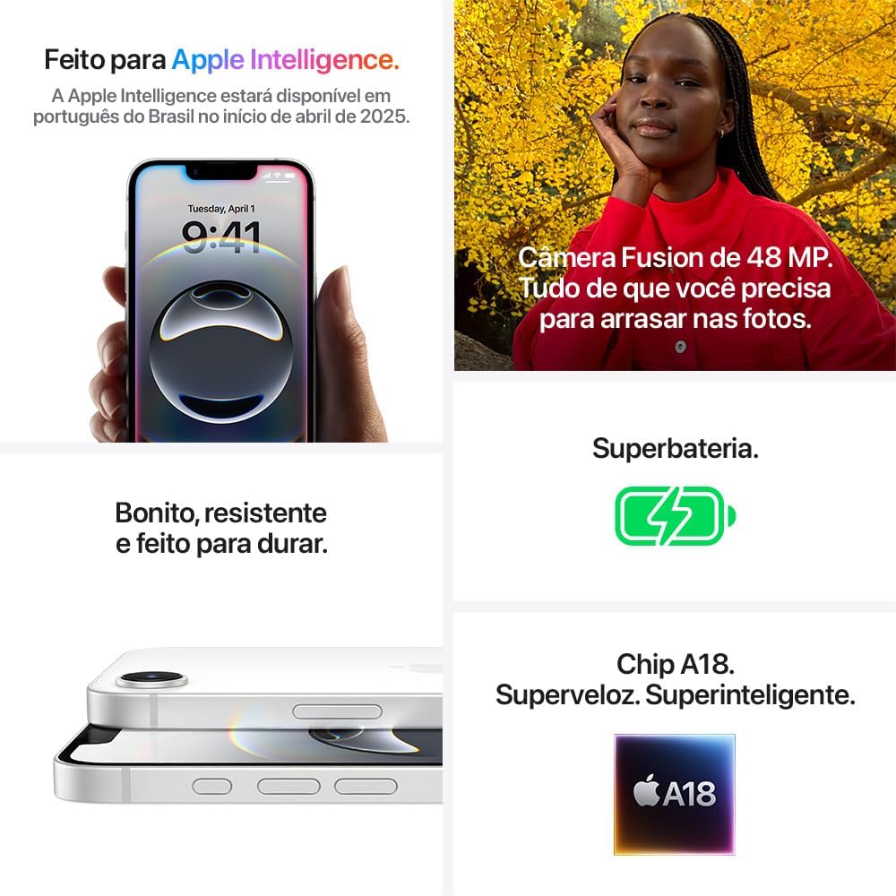 Apple iPhone 16 com Chip A18 e Apple Intelligence