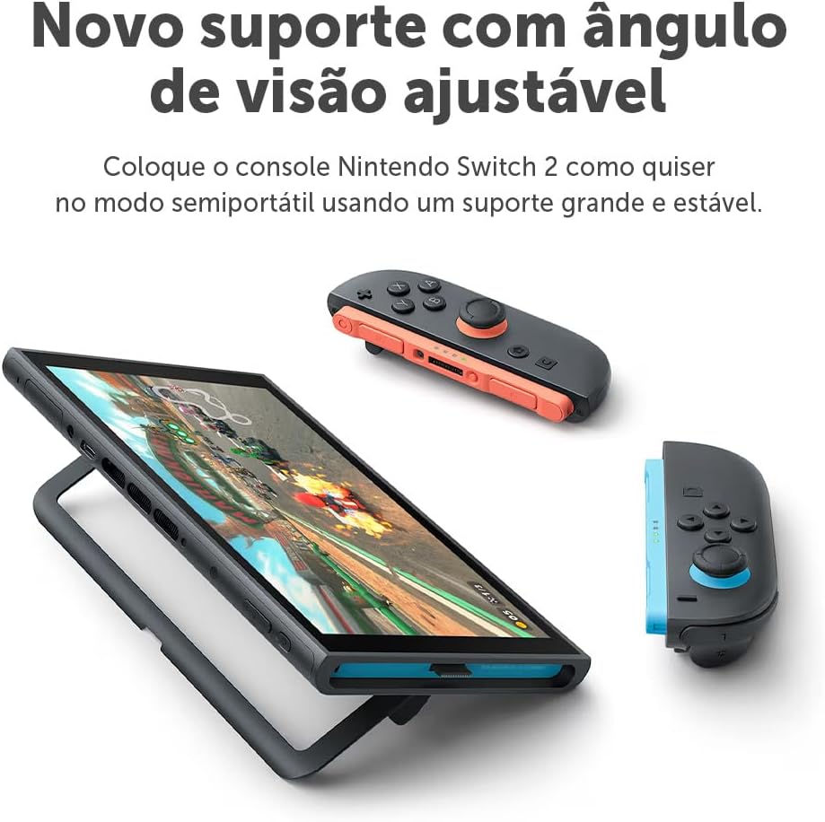 Nintendo, Console, Nintendo Switch 2, Nacional, Portátil e Doméstico, Bateria de até 9 Horas, Inclui Joy-Con com Suporte e Alças, 1 ano de Garantia - Modelo Nacional de Tomada