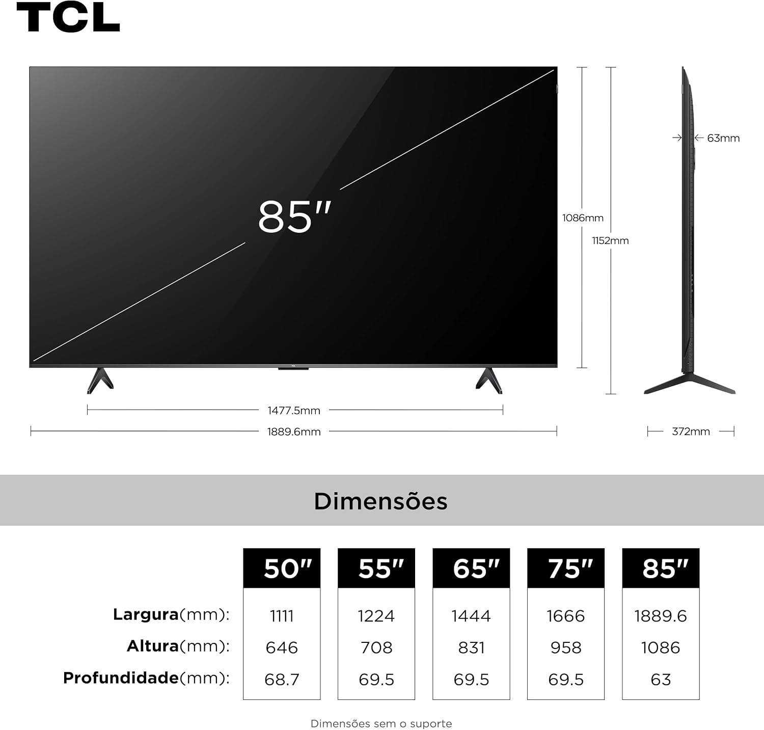 Smart TV com Google Assistant, 3 HDMI, USB e Bluetooth
