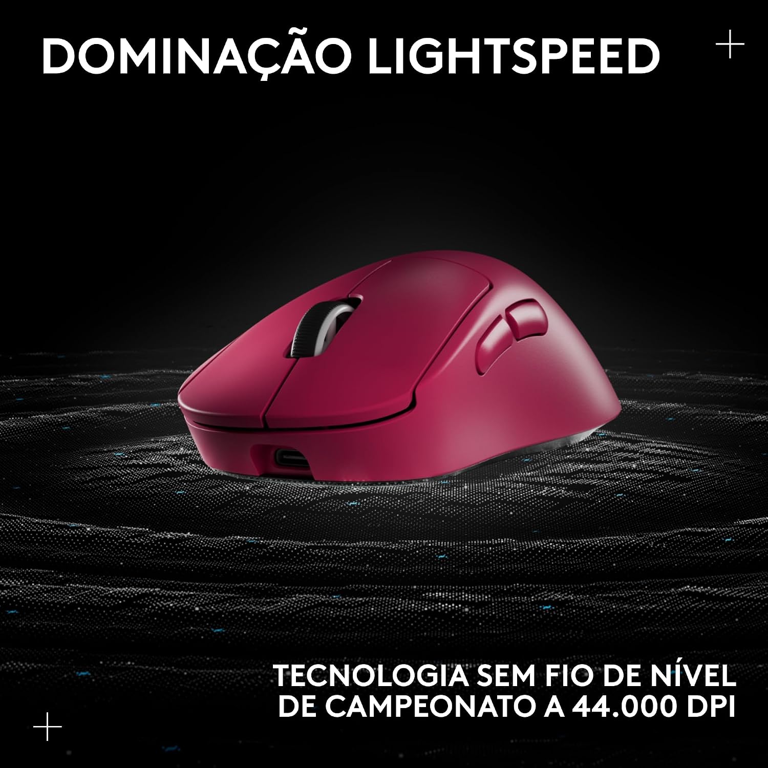 Mouse Gamer Sem Fio Logitech G PRO X SUPERLIGHT 2 DEX com Tecnologia LIGHTSPEED, Design Assimétrico para Destros, 5 Botões Programáveis, Sensor Hero 2 com DPI de 44K, Recarregável - Rosa Magenta