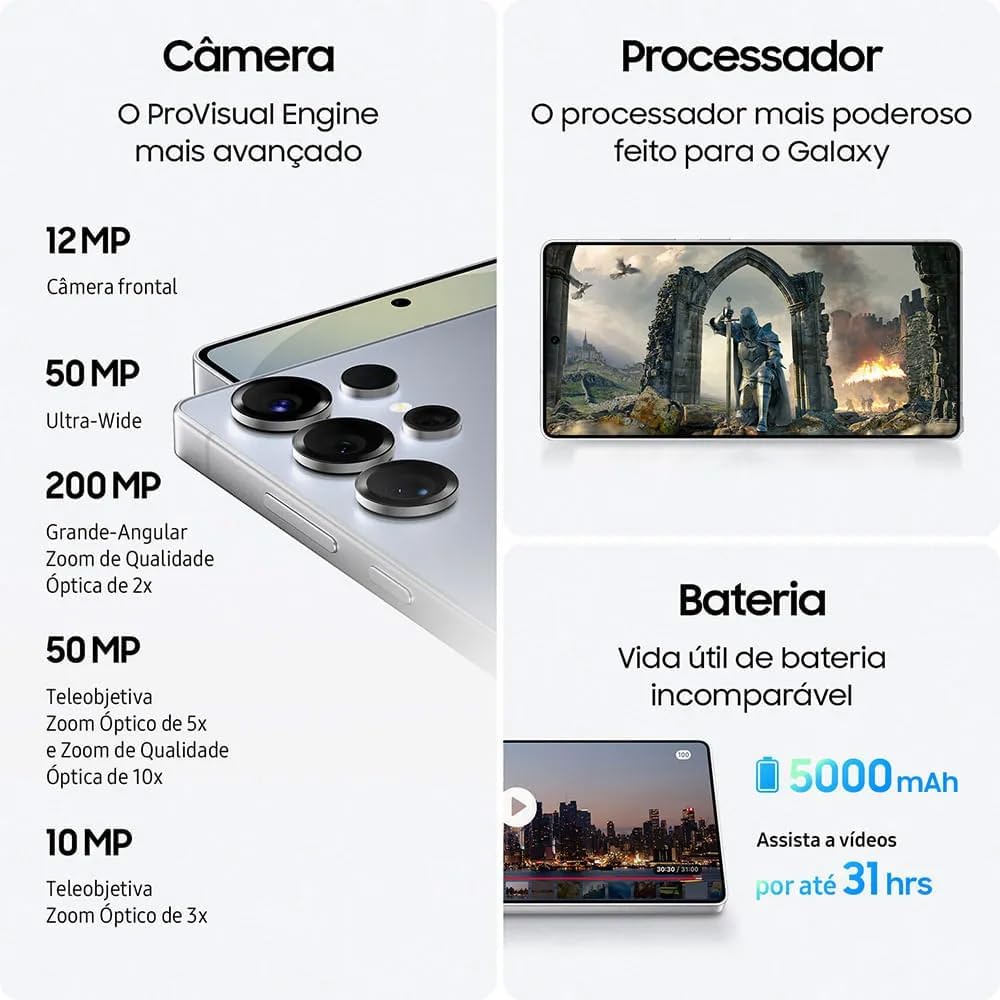 Smartphone Samsung Galaxy com Snapdragon 8 Elite e Busca Inteligente por IA