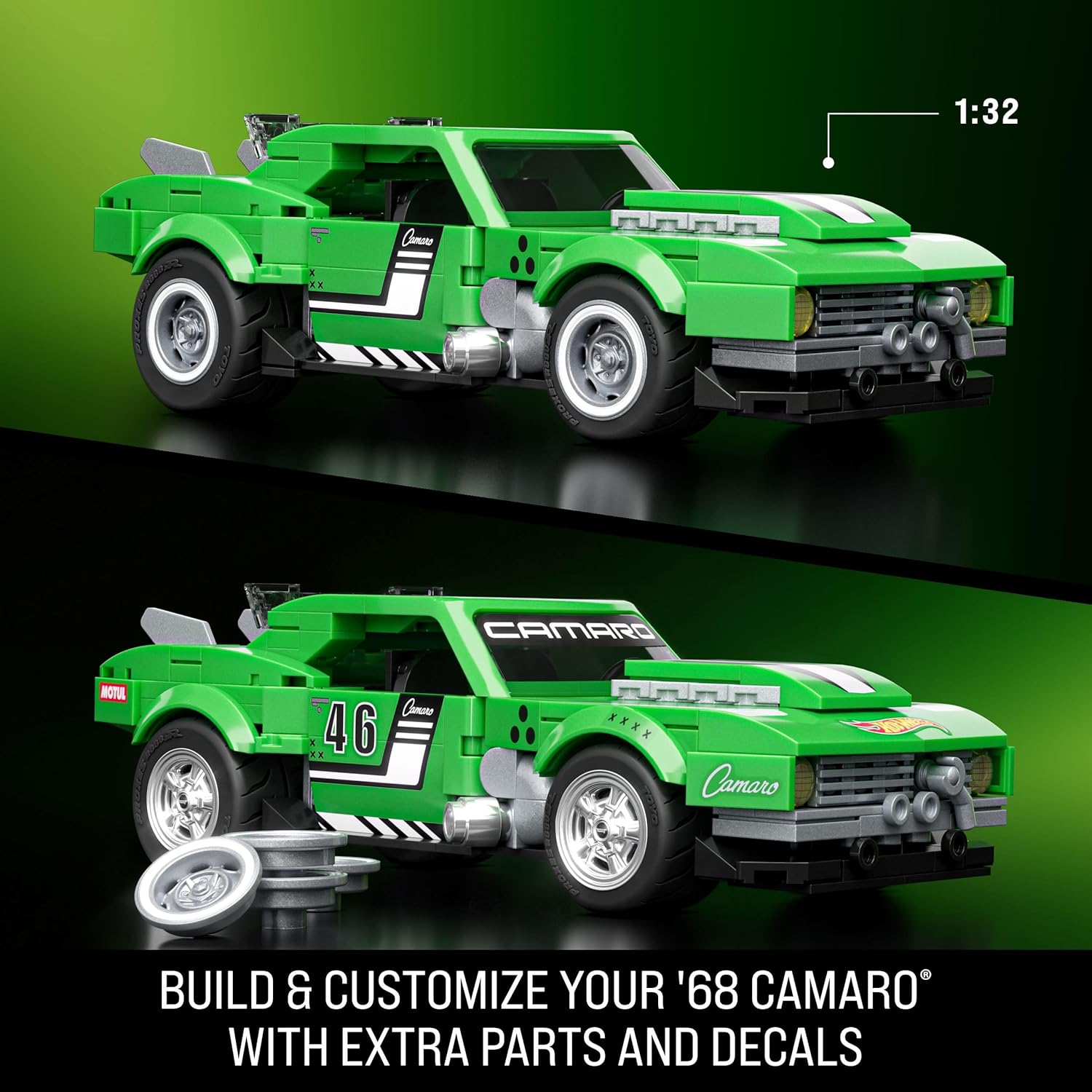 Kit de Montar Camaro Custom 68 Escala 1:32 com Adesivos