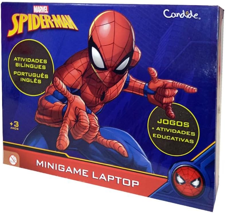 Laptop Infantil Educativo do Homem-Aranha com Música, Letras e Números