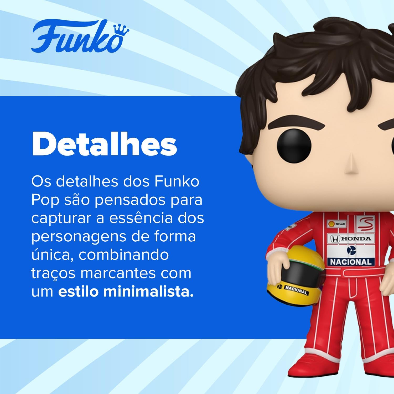 Boneco Colecionável Ayrton Senna Fórmula 1 com Capacete