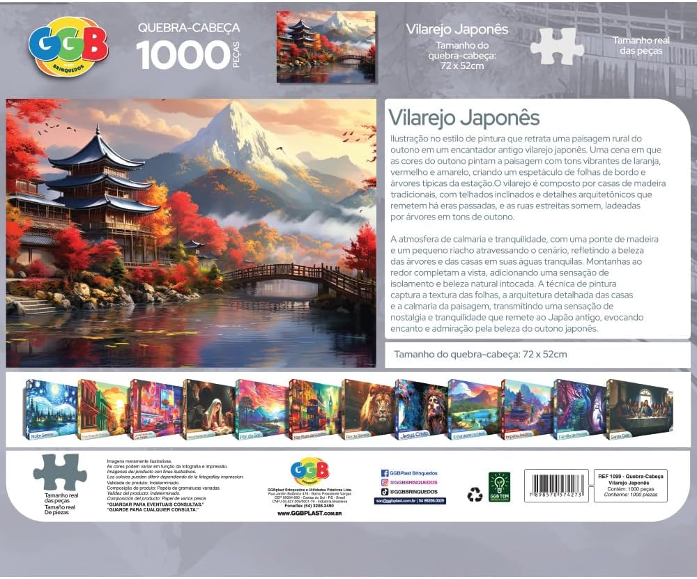 GGB Plast Quebra-Cabeça Vilarejo Japonês 1000 Peças