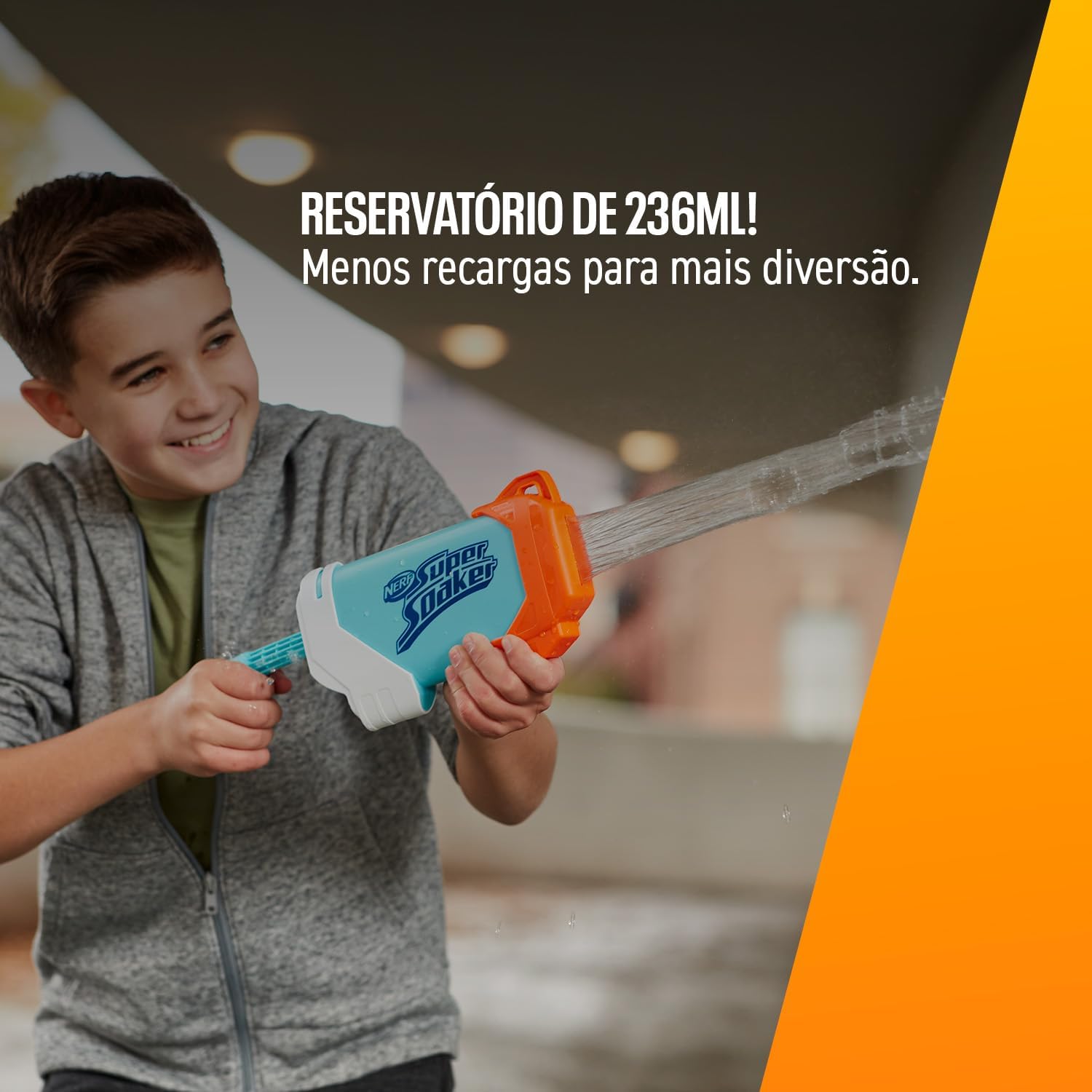 Nerf, Lançador de Água, Super Soaker, Torrent - Jatos Poderosos, Capacidade de 236 ml - A partir de 6 Anos