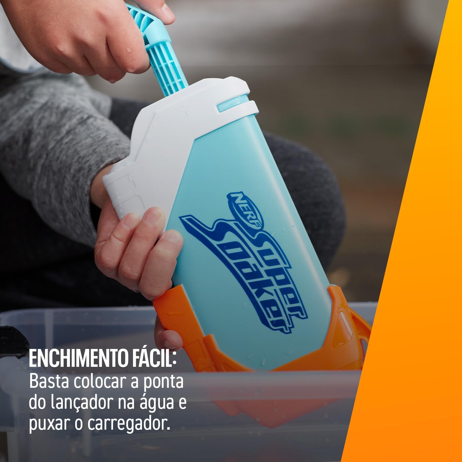Nerf, Lançador de Água, Super Soaker, Torrent - Jatos Poderosos, Capacidade de 236 ml - A partir de 6 Anos