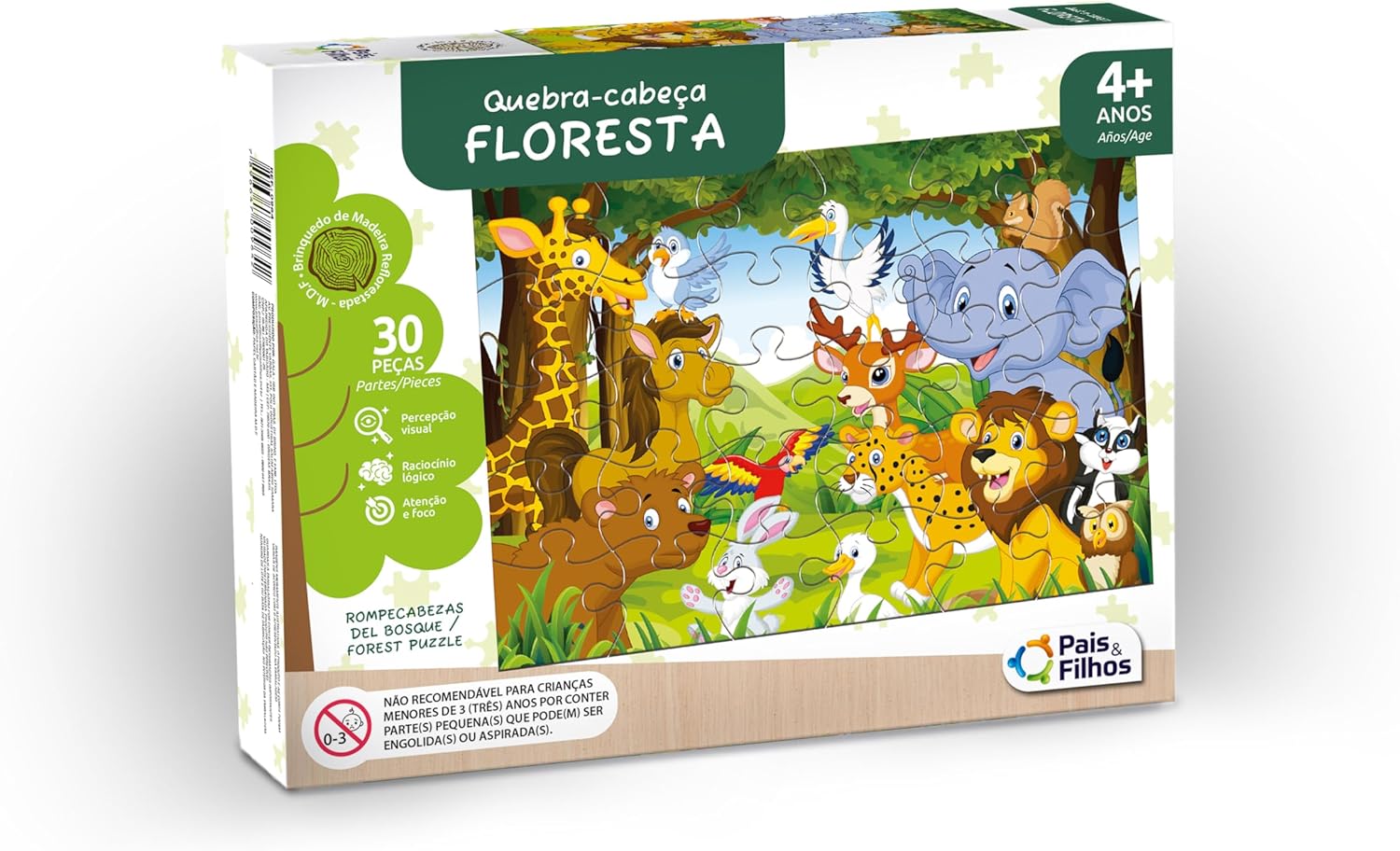 Pais &amp; Filhos - Quebra-Cabeça Floresta 30 Peças