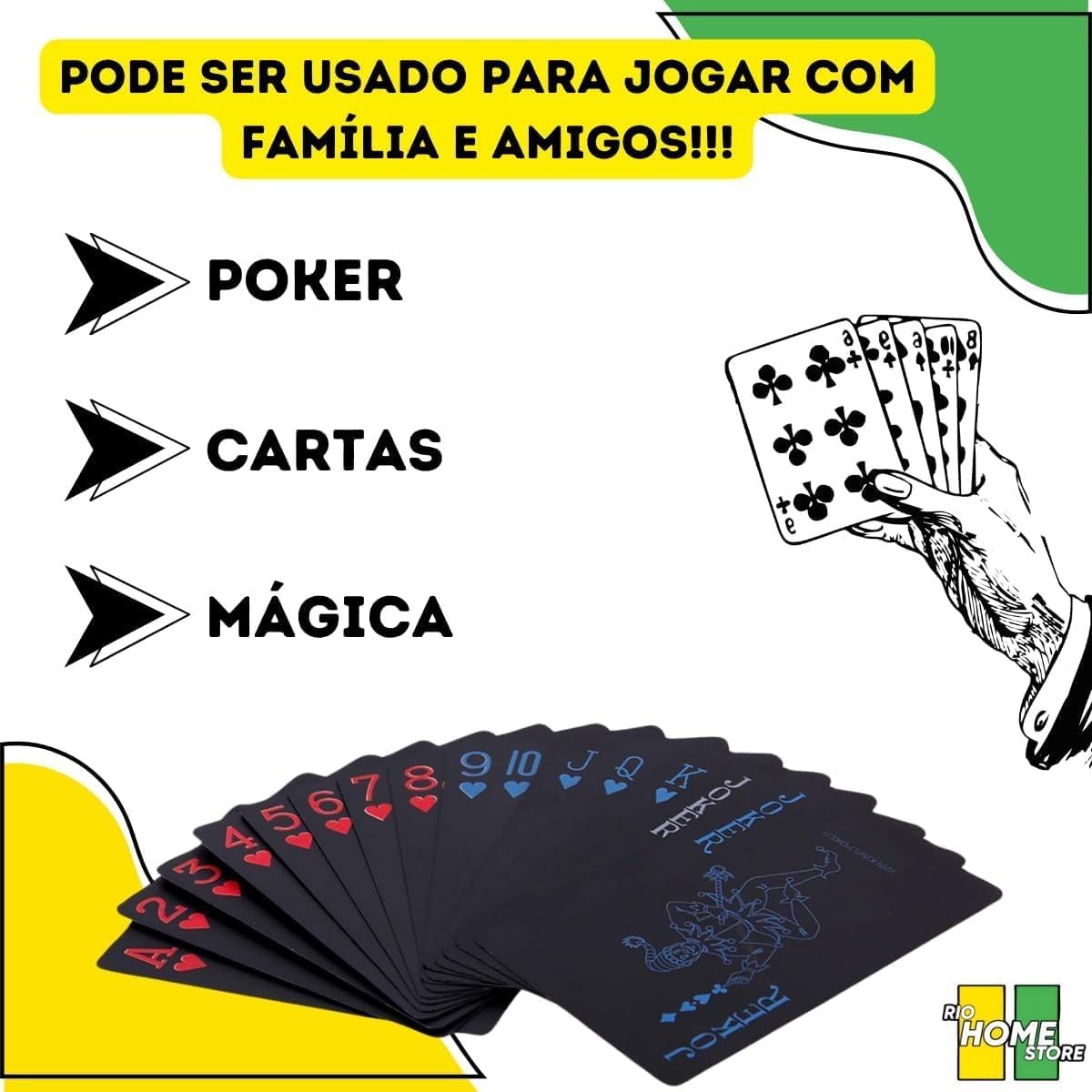 Conjunto de Baralho Vermelho e Azul 108 Cartas