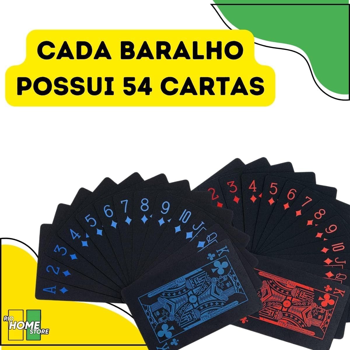 Conjunto de Baralho Vermelho e Azul 108 Cartas