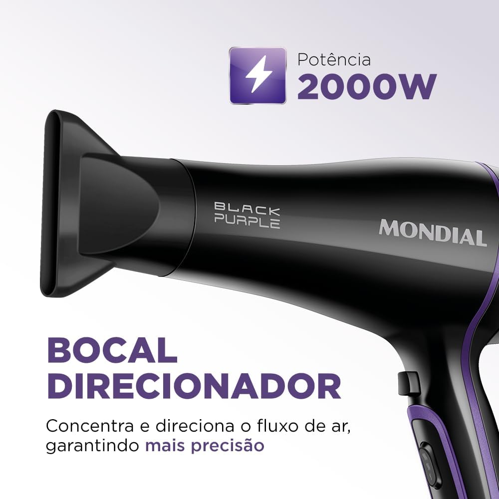 MONDIAL Secador de Cabelos, Preto, 2000W, 220V - SCN-01