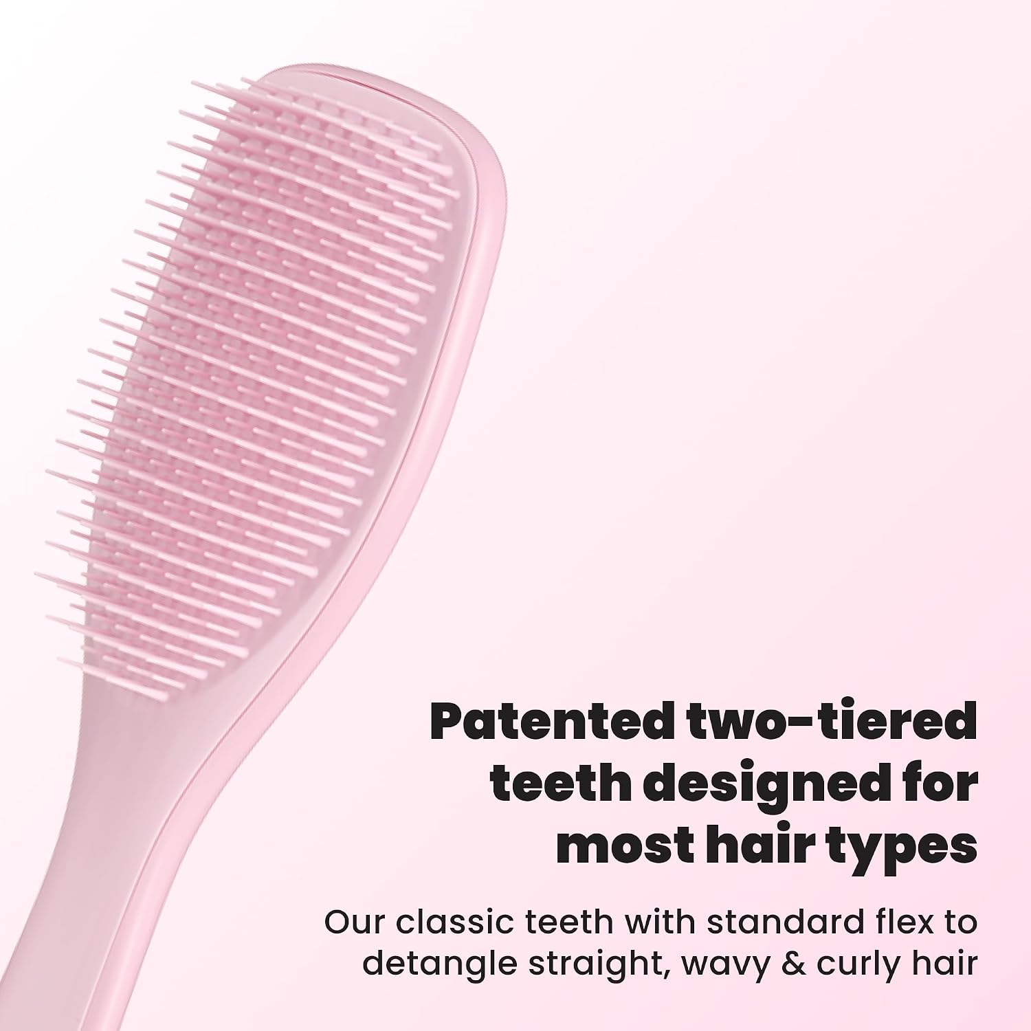 Tangle Teezer - Escova de cabelo desembaraçadora The Wet Detangler Millenial Pink para todos os tipos de cabelo, molhados. Cor: Rosa claro