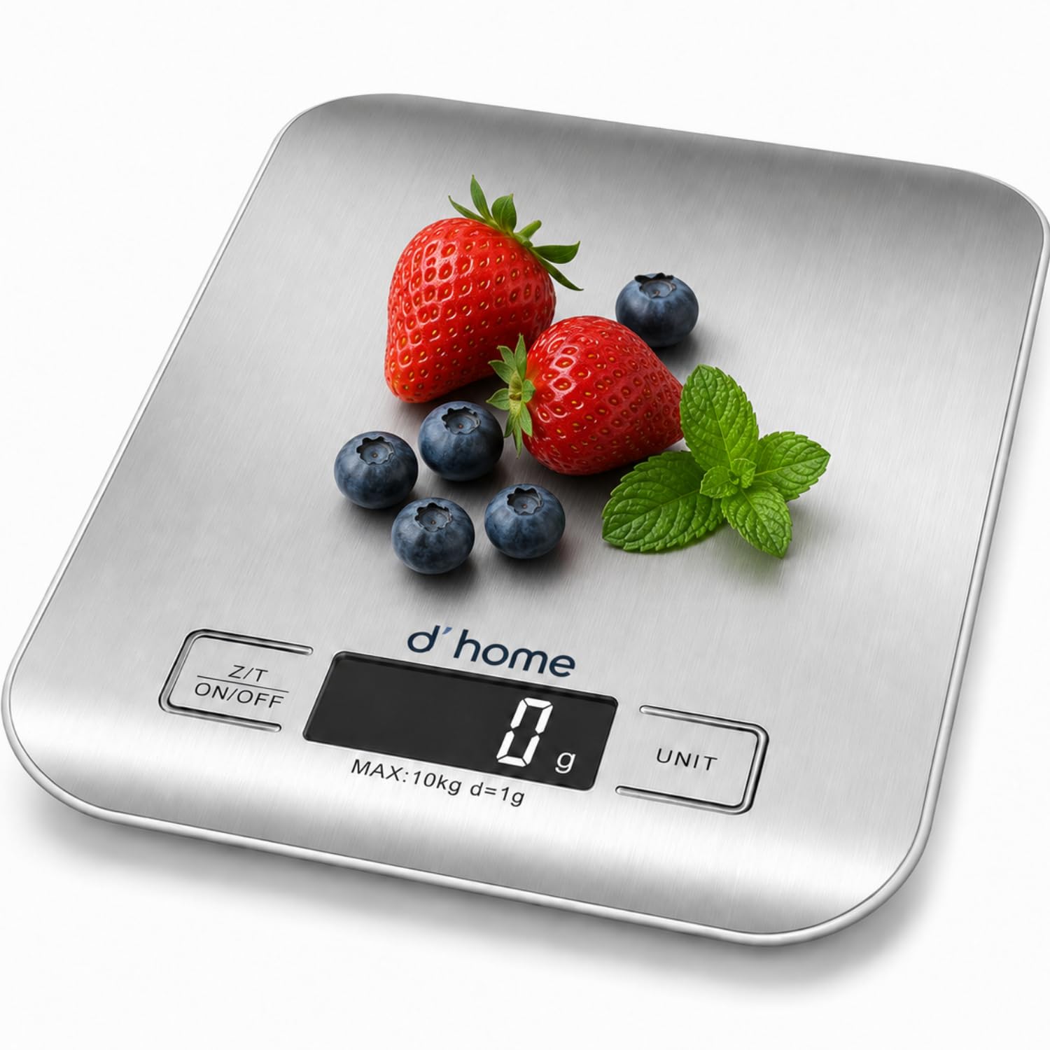 Balança de Cozinha Inox Digital para Alimentos Dieta Fitness Alta Precisão Resistente a Água Com Base Antiderrapante e Visor de Alta Definição Pesagem de 1g até 10kg Premium