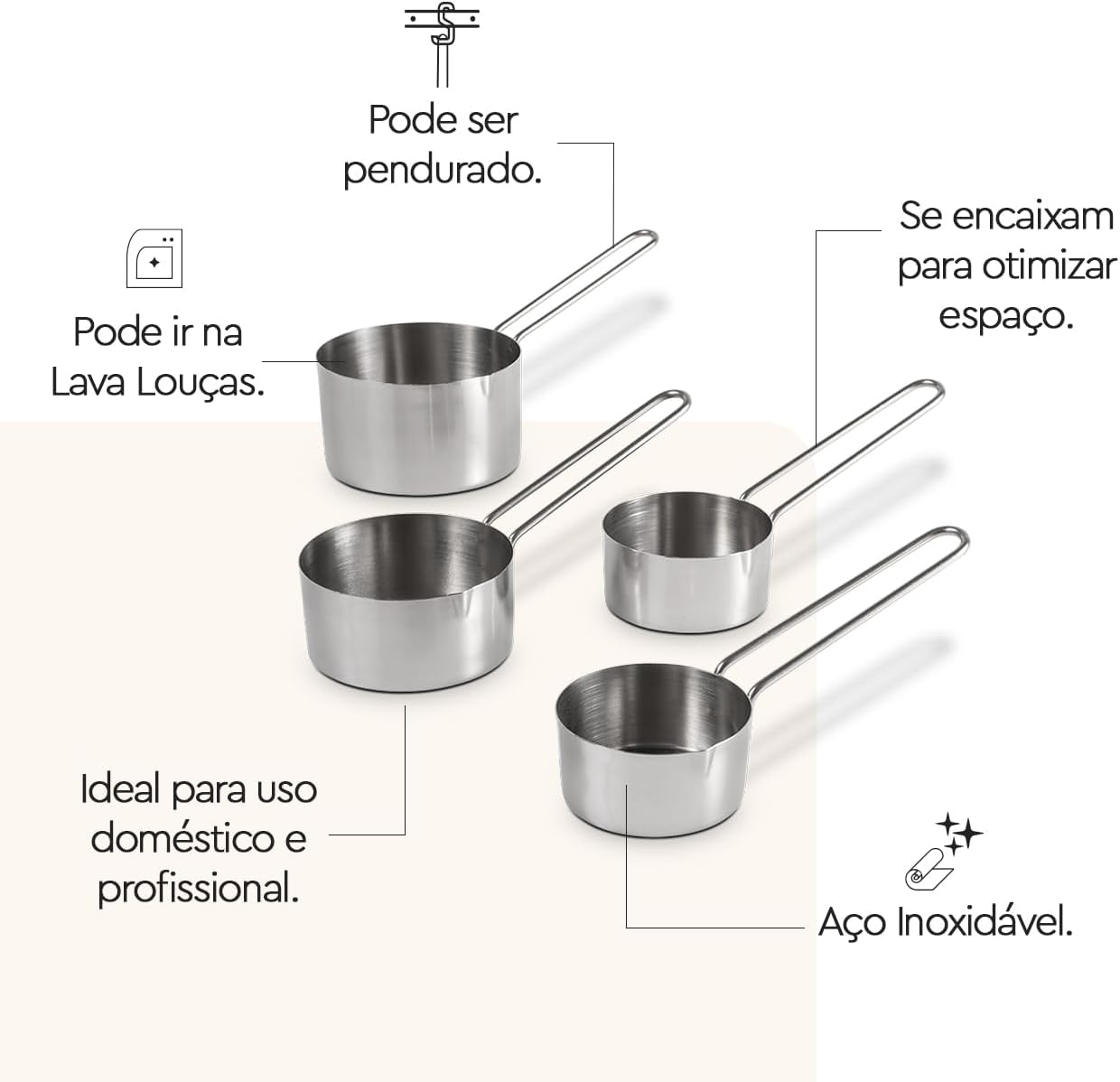 Conjunto de Medidores Top Pratic 4 Tamanhos