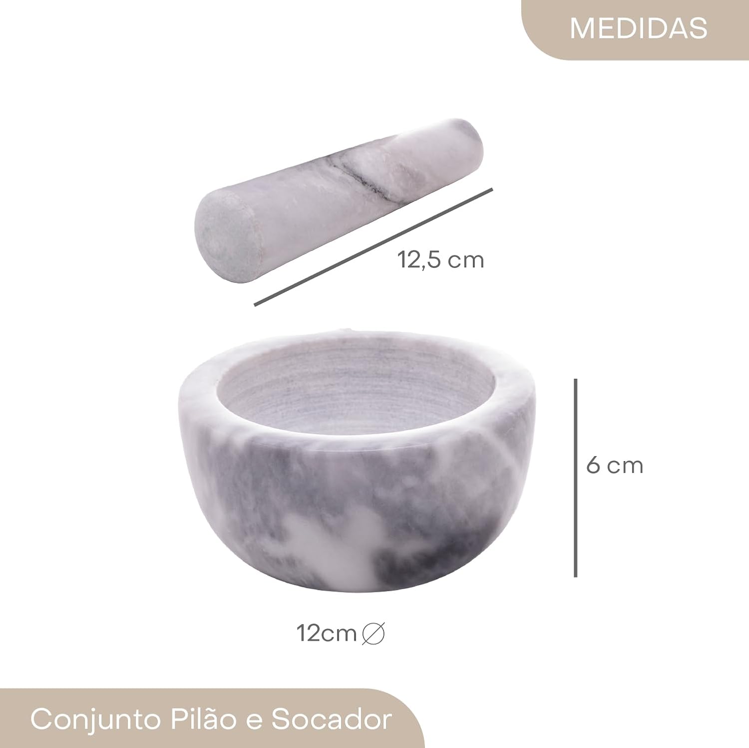 Pilão com Socador de Mármore