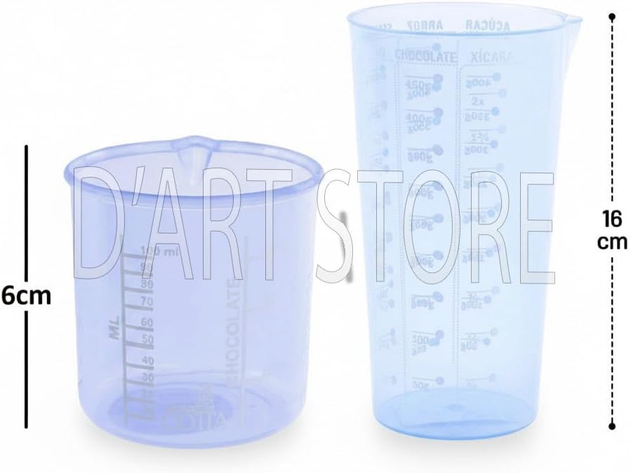 Kit 2 Copos Medidores Transparentes 500ml e 100ml