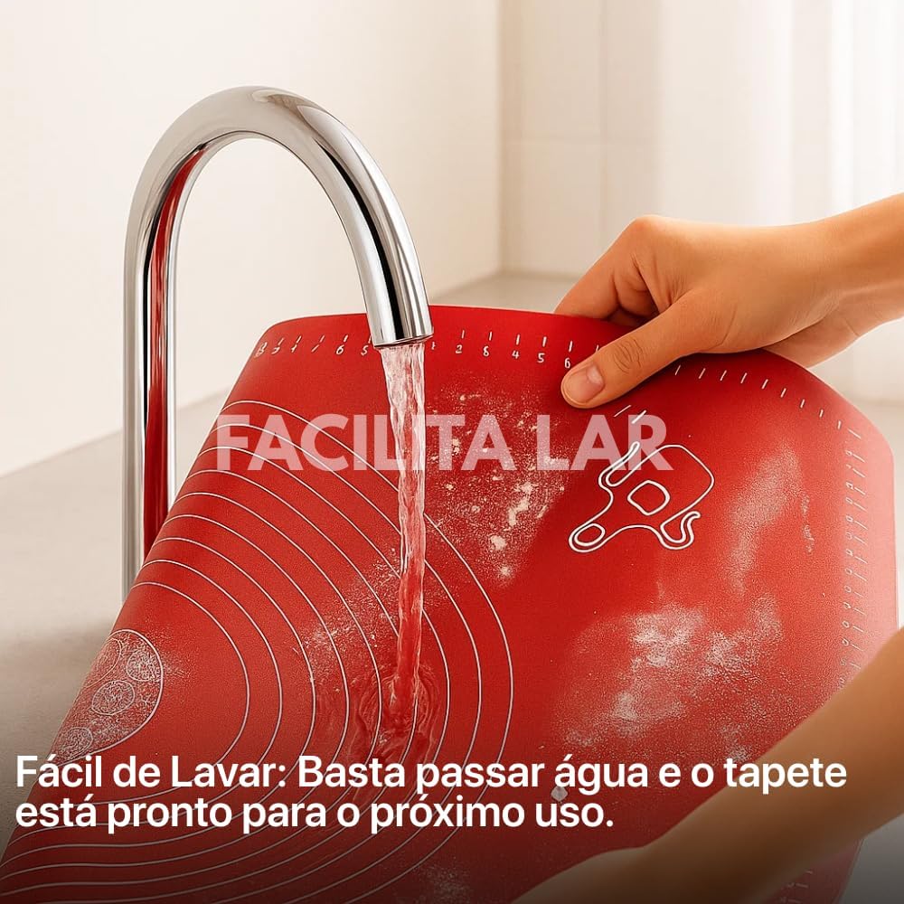 Tapete de Silicone para Confeitaria 40x50 cm com Guias de Medidas