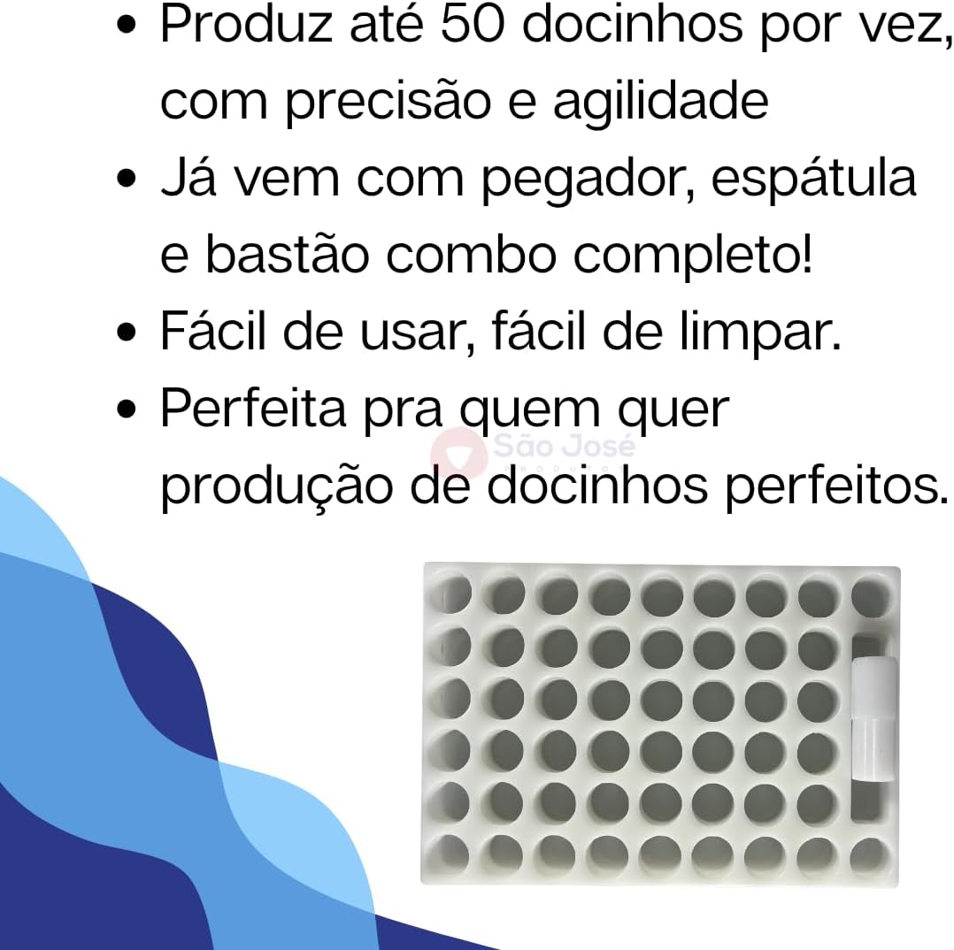 Placa Porcionadora De Doces Brigadeiro Beijinho 50 Furos (10g)