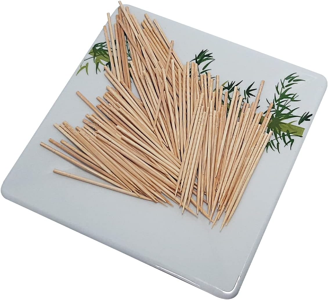 500 Palito De Dente Bambú 6.5 Cm Estilo Japonês Com Suporte