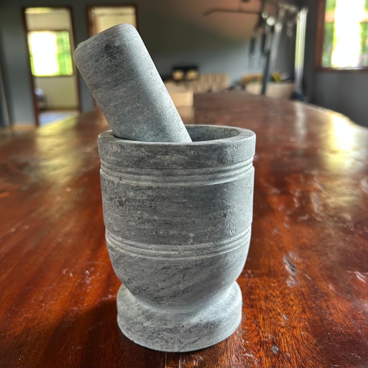Pilão De Pedra Sabão Resistente Grande