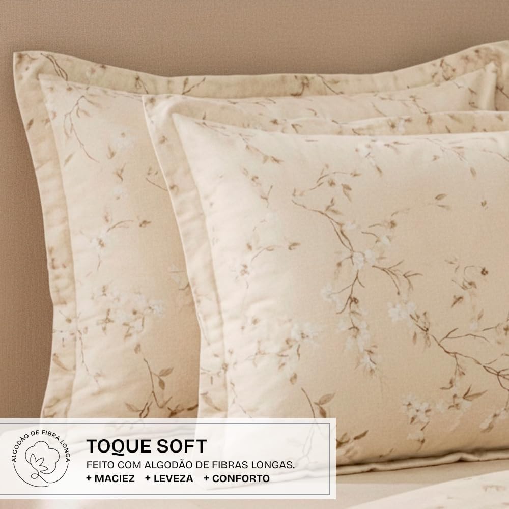 Jogo de Cama Queen Karsten 100% Algodão Penteado Beatriz