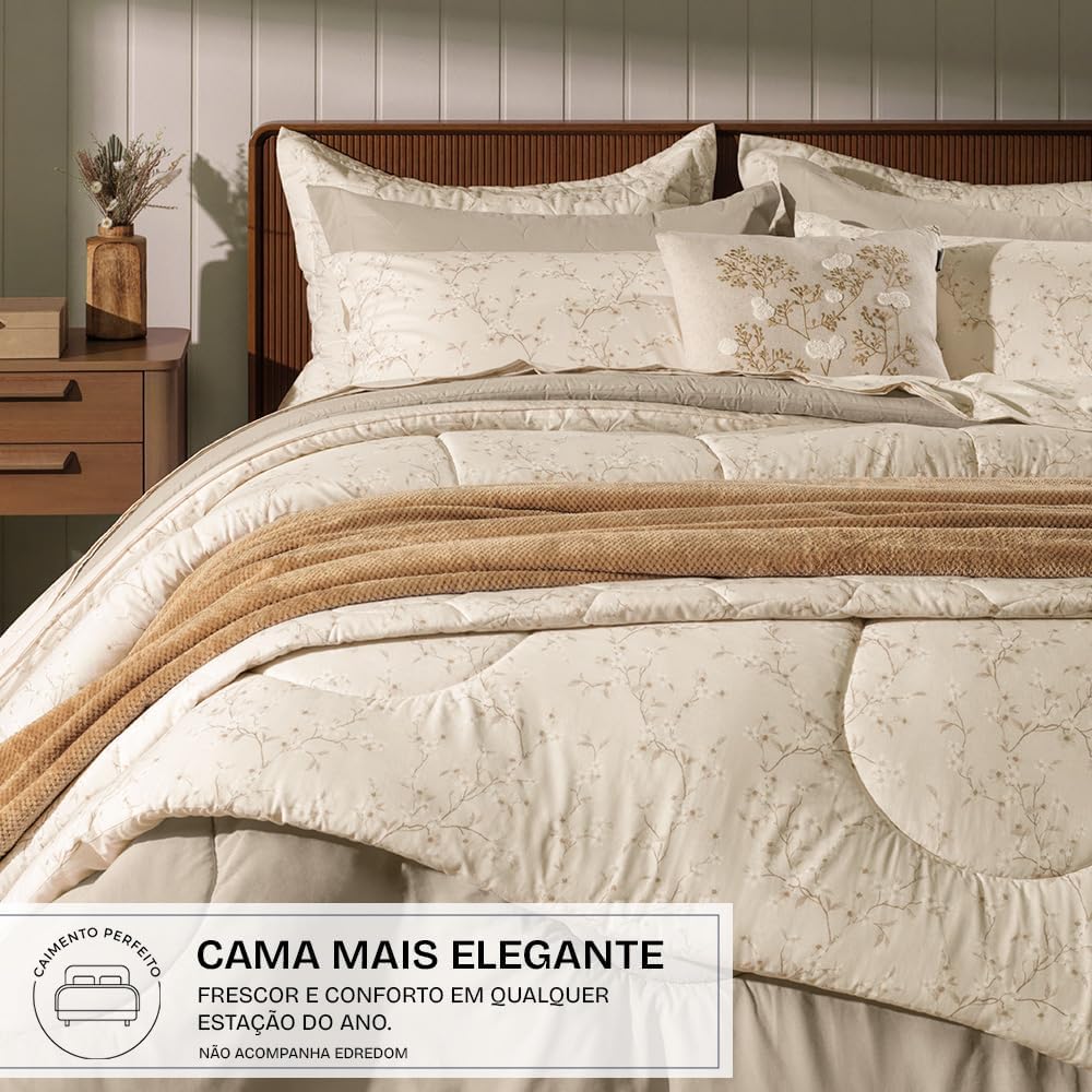 Jogo de Cama Queen Karsten 100% Algodão Penteado Beatriz