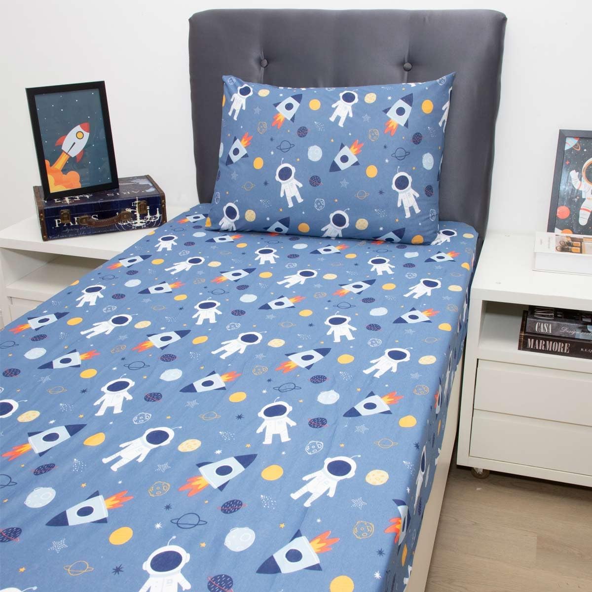 Jogo de Cama Infantil Malha 70% Algodão Estampas Modernas