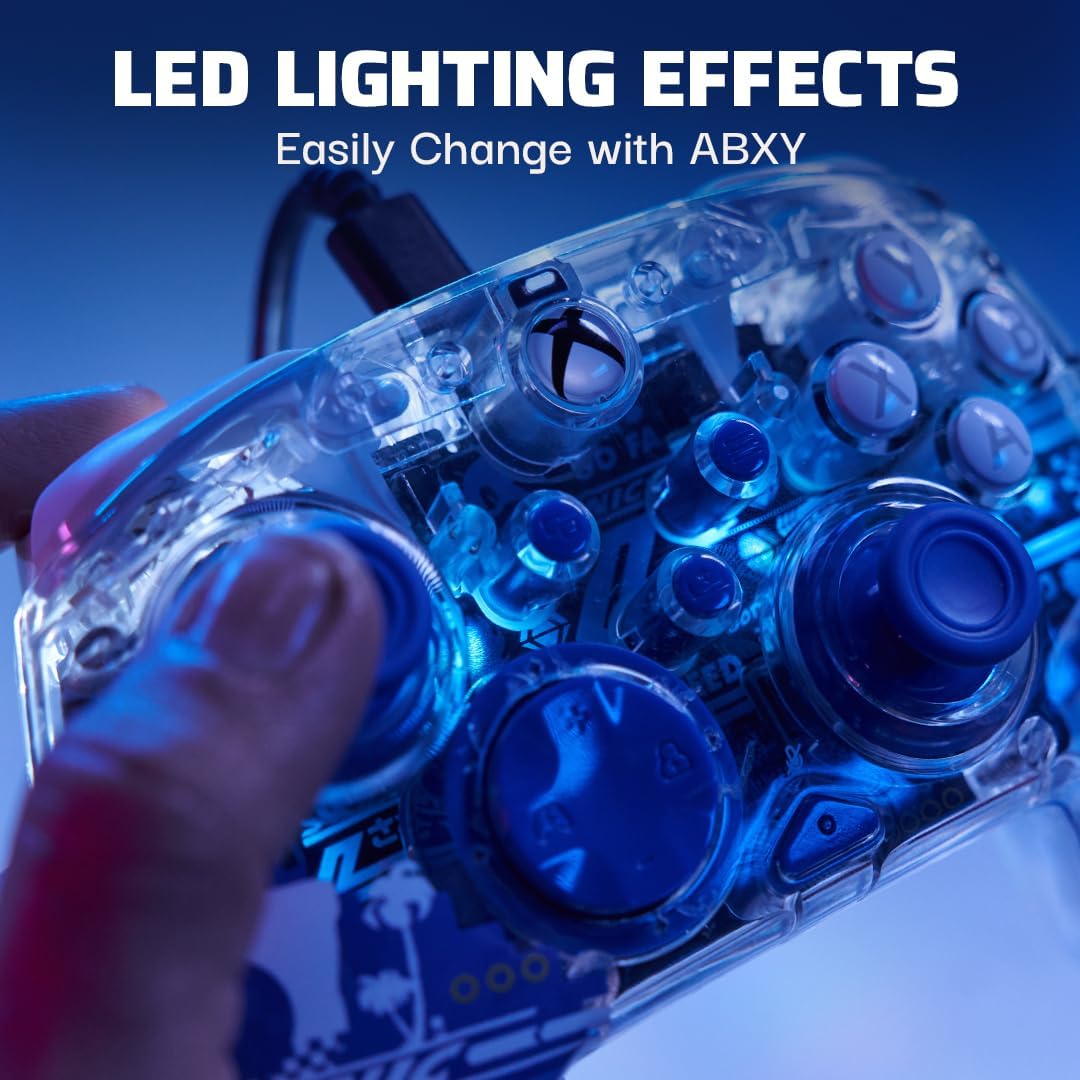 PDP REALMz Wired Xbox Controller Licensed for Series X|S, Xbox One, Windows 10/11 PC, LED Lighting Collectible Sonic Superstars, Programmable Buttons/Triggers, PC Control Hub App: Sonic Speed