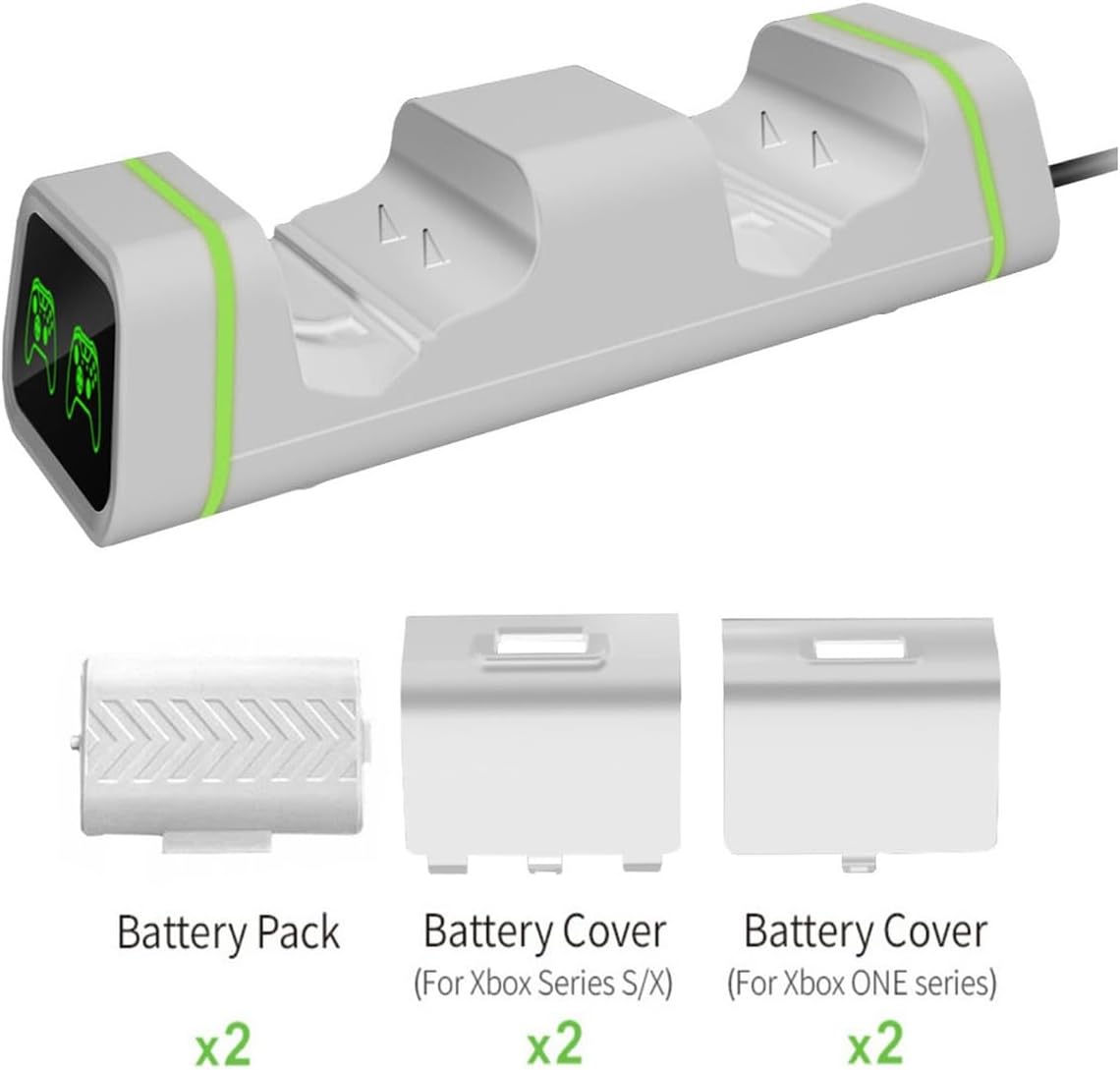 Kit 2 Baterias 800mAh com 2 Tampas para Controle Xbox One