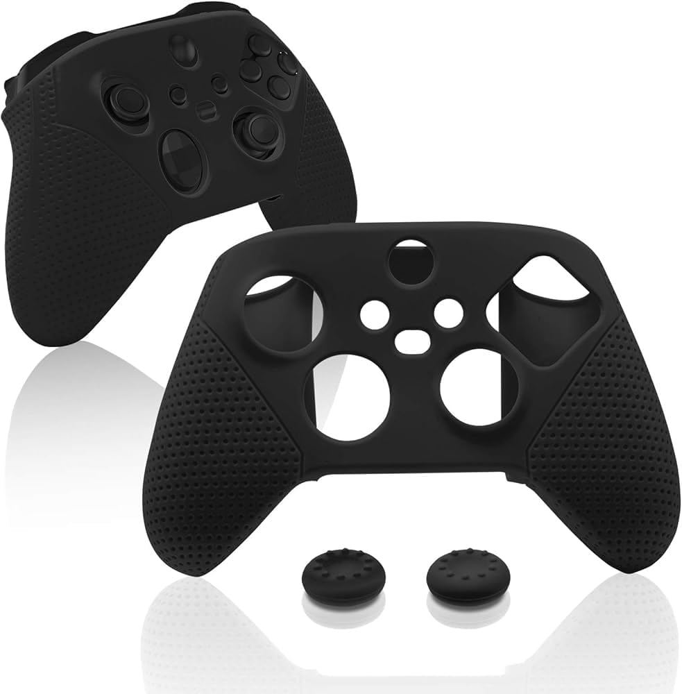 Capa de Silicone para Controle Xbox Series X/S com Grips, Proteção Antiderrapante (Preto)