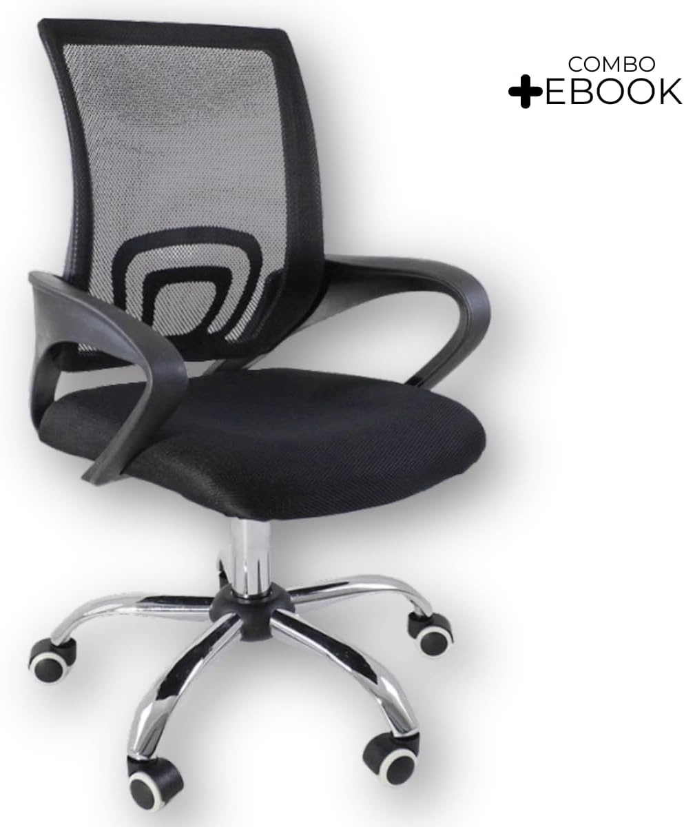 Cadeira Ergonômica Giratória com Tela Mesh e Ajuste de Altura