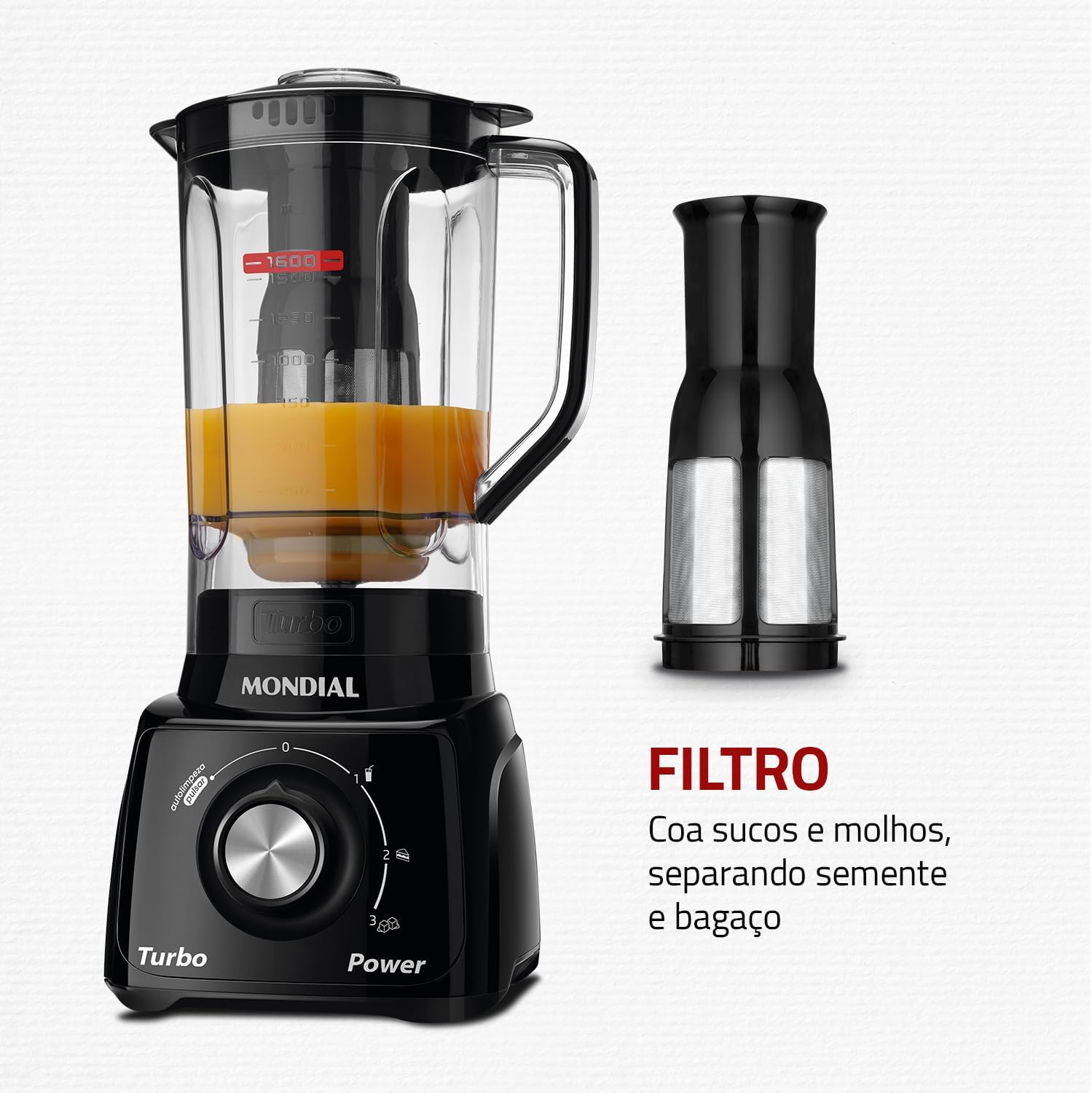 Liquidificador 550W 2,2L com 3 Velocidades e Pulsar