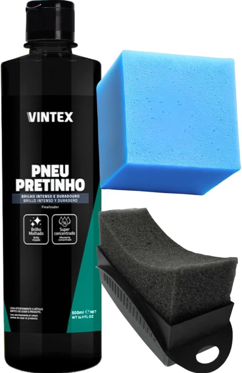Kit Pneu Pretinho Vintex 500ml com Aplicador