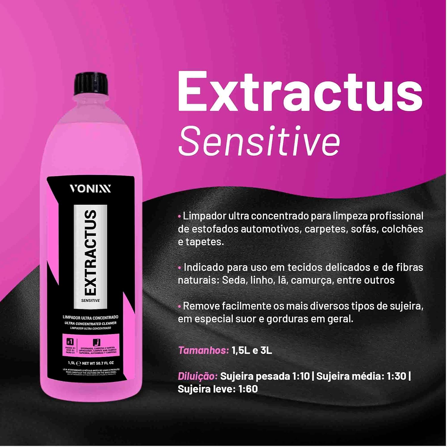 Extractus Sensitive Limpador de Estofados Delicados Vonixx